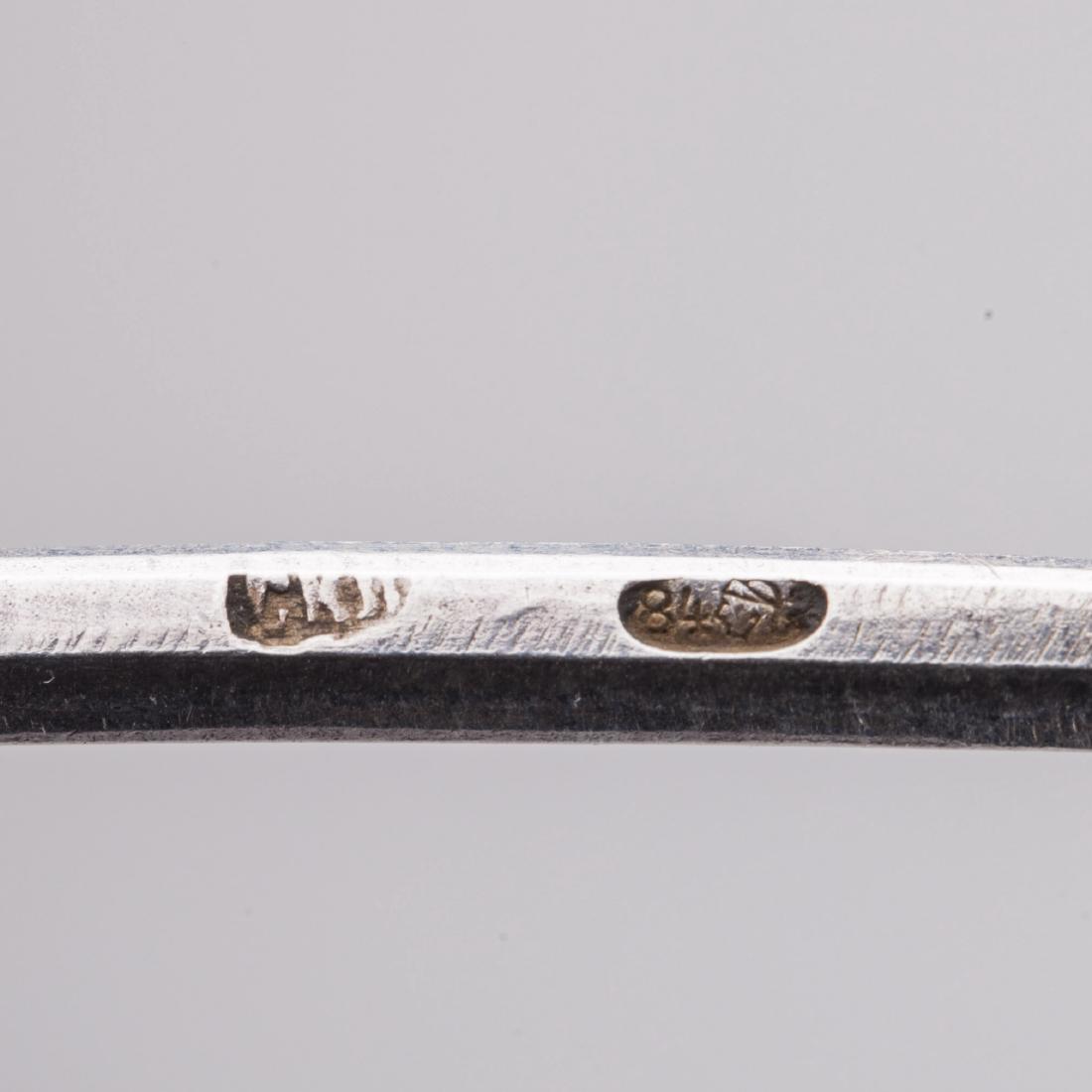 Set of 12 engraved silver tea spoons — image 5