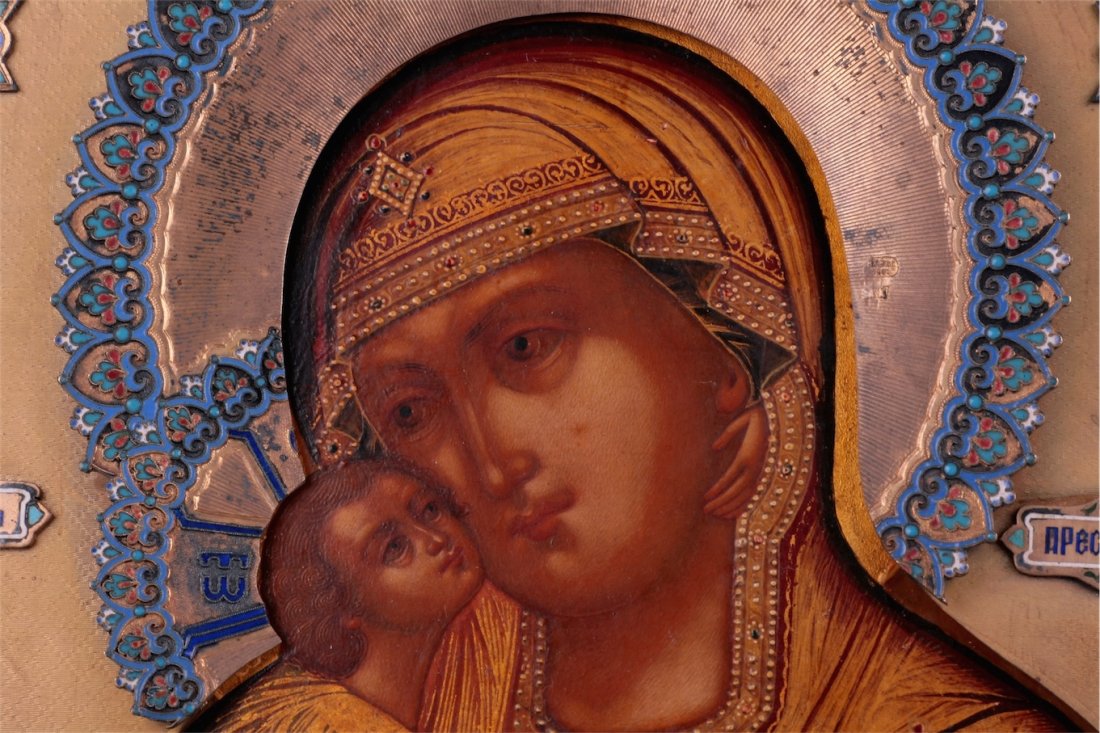 Rare Russian presentation icon of Mother of God of — image 4