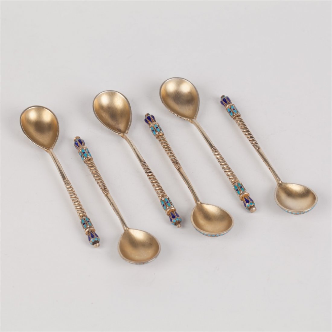 Set of six tea spoons. Workshop of G. Klingert. Moscow, — image 2