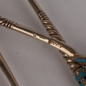 Set of six tea spoons. Workshop of G. Klingert. Moscow, — image 3