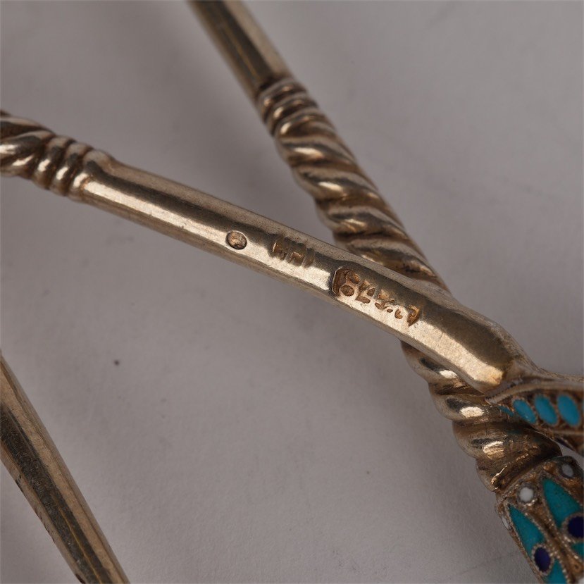 Set of six tea spoons. Workshop of G. Klingert. Moscow, — image 3