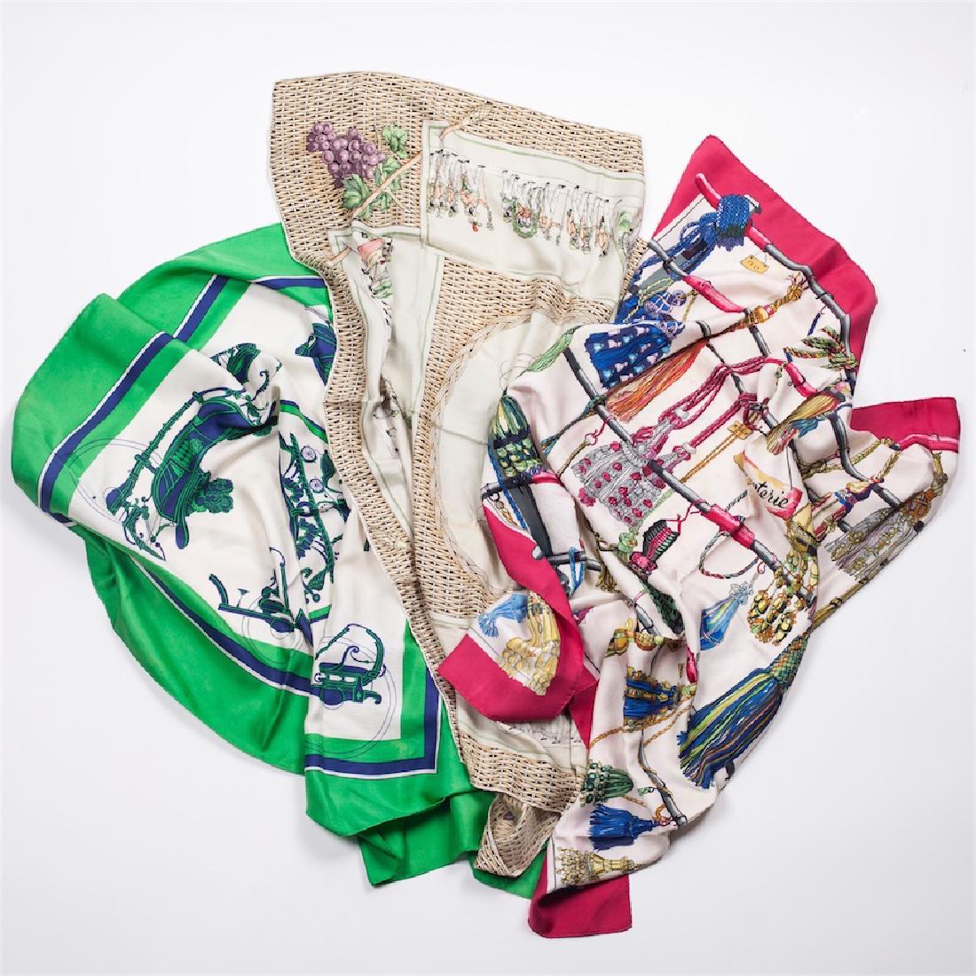 Three Hermes silk scarfs. — image 2