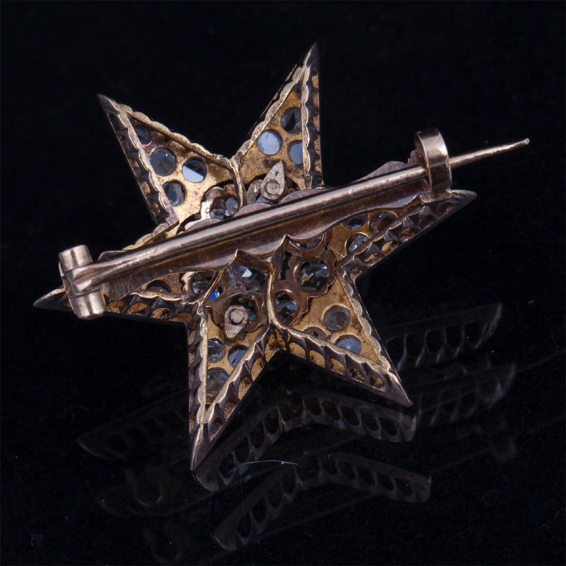 56 gold and diamonds brooch in a shape of hexagram — image 3