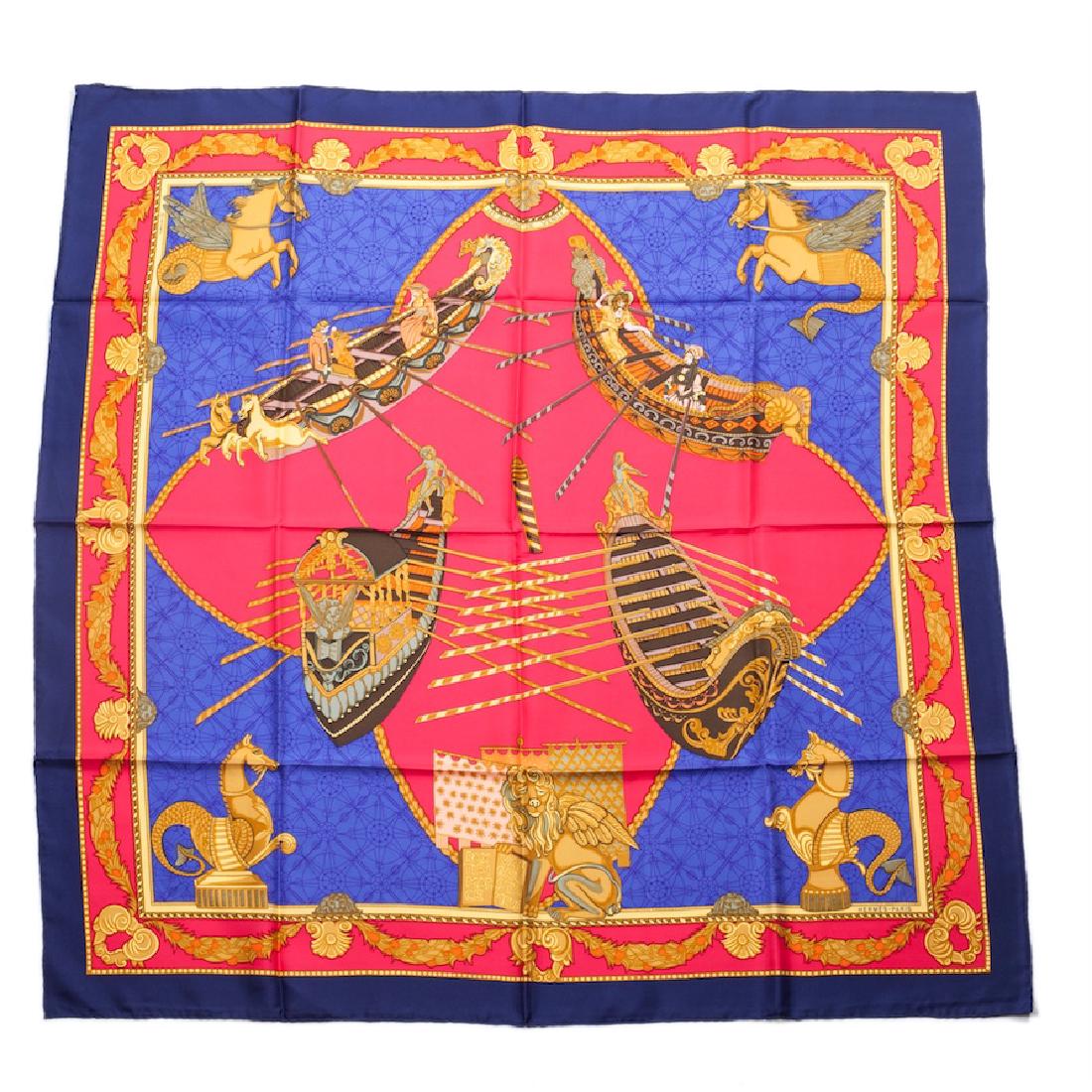 Hermes "Les bissone de Venise" silk scarf. 1987 — image 1