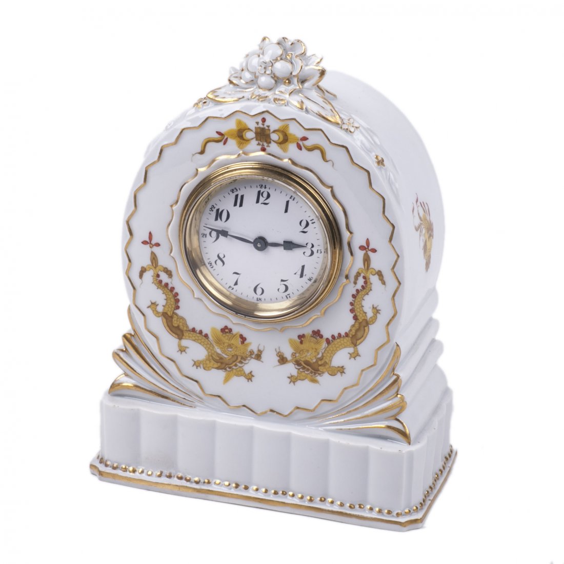 Meissen desk clock with gilt decoration of Chinese — image 1