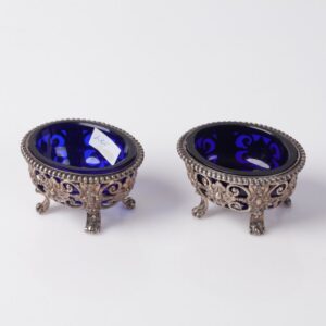 Pair of silver saltcellars. — image 1