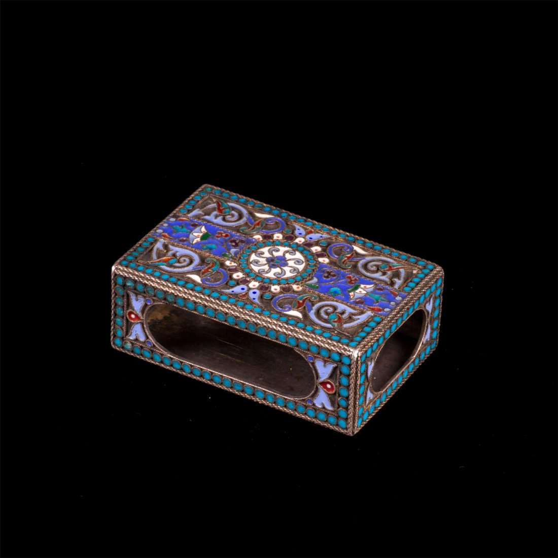 Russian silver and cloisonne enamel match-box — image 2