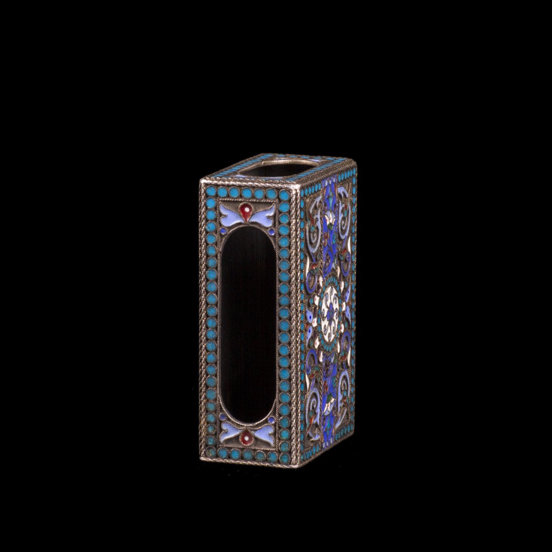 Russian silver and cloisonne enamel match-box — image 3