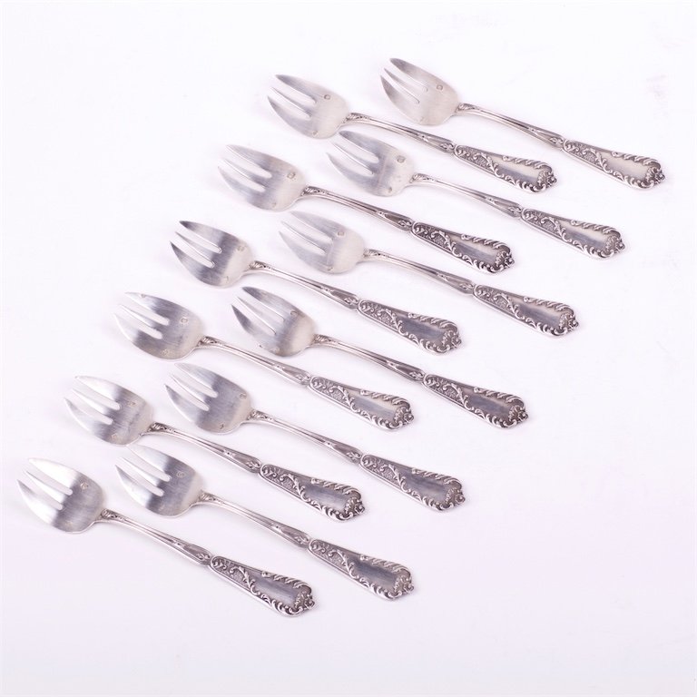Set of 12 forks for oyster. — image 1