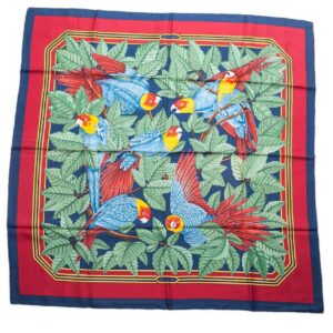Hermes "Les perroquets" silk scarf, Joachim Metz.1984 — image 1