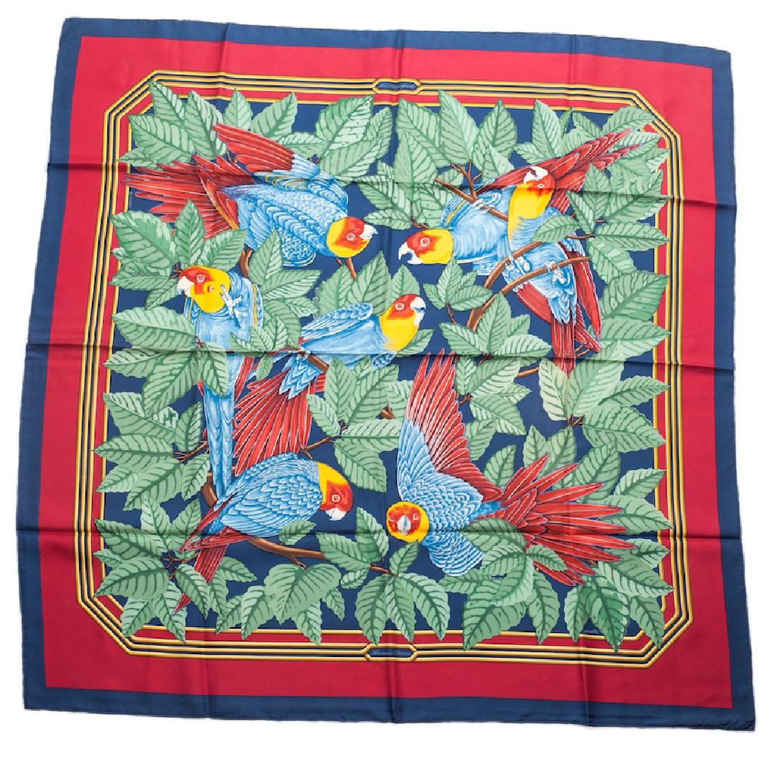 Hermes "Les perroquets" silk scarf, Joachim Metz.1984 — image 1