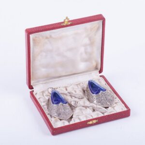Pair of silver saltcellars. — image 1