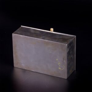 Silver and white material double lid cigar box by — image 8