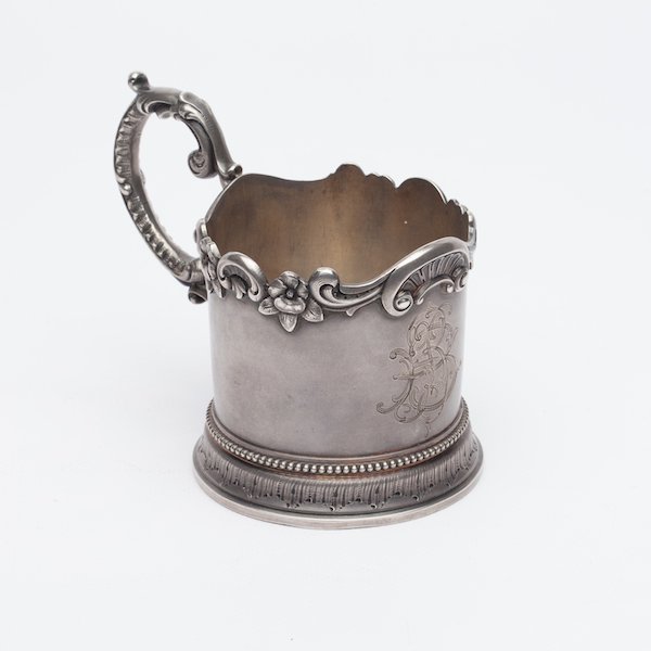 Russian neorococo style glass-holder. Morozov workshop. — image 1