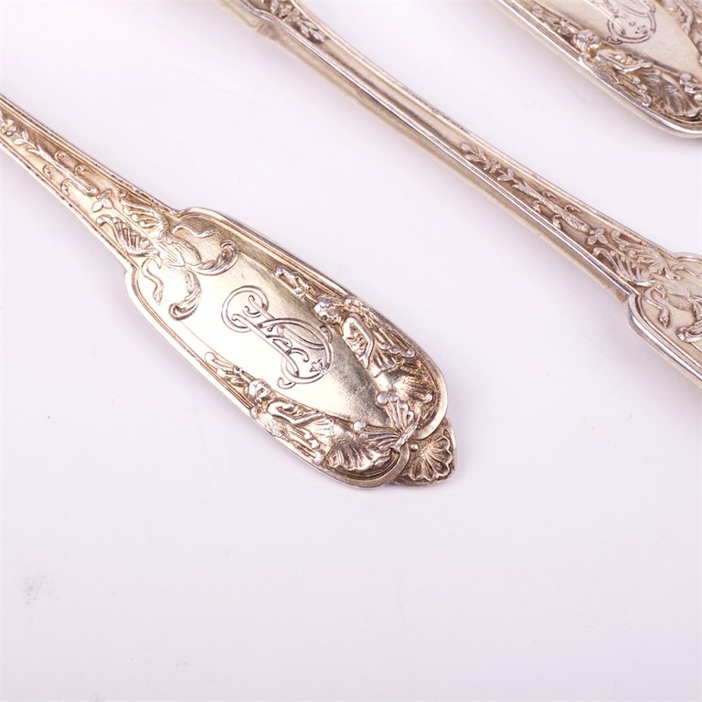Silver set of 5 knifes for oyster. — image 3