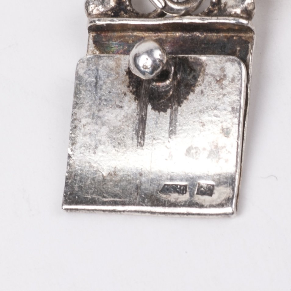 Antique amber and silver hand bracelet — image 2
