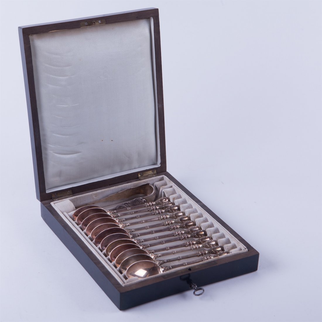 French solid silver tea spoons set. — image 1