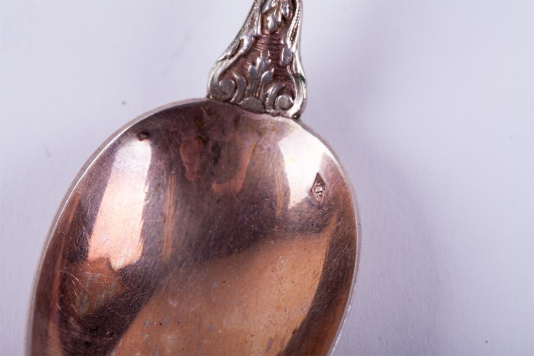 French solid silver tea spoons set. — image 5