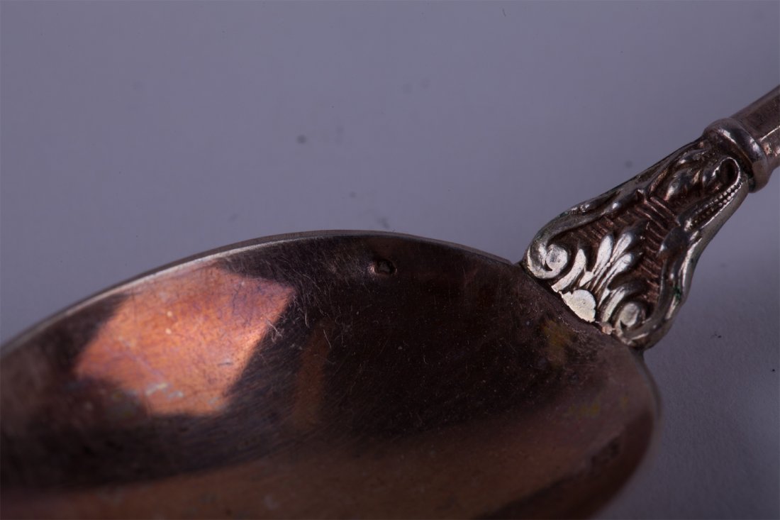 French solid silver tea spoons set. — image 6