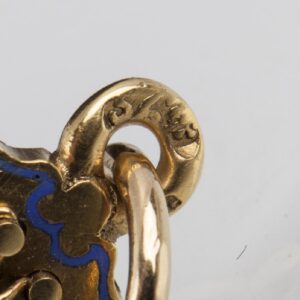 Gold, 56 pendant with enamel in a shape of "Mandoline" — image 5