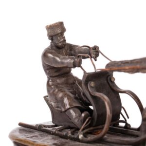 Russian bronze by Vasiliy Grachev "Winter sleigh" — image 3