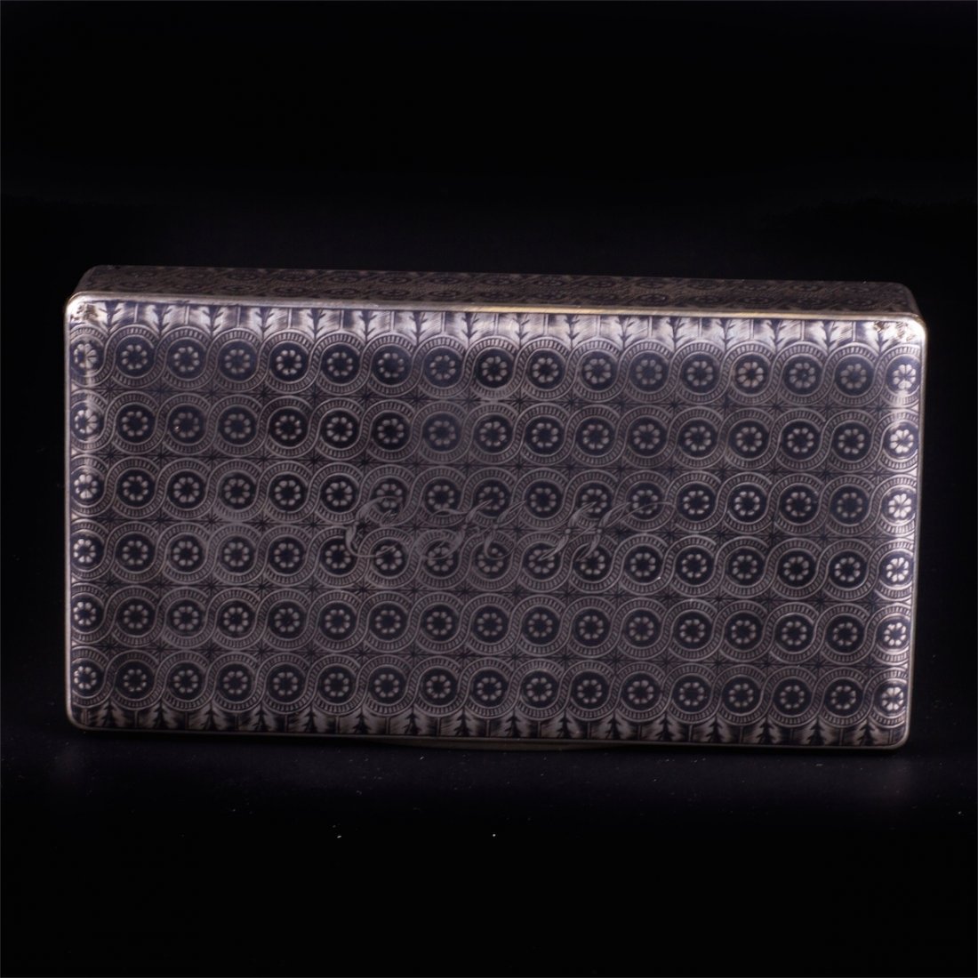 Russian silver-gilt and niello travel cigar box — image 2