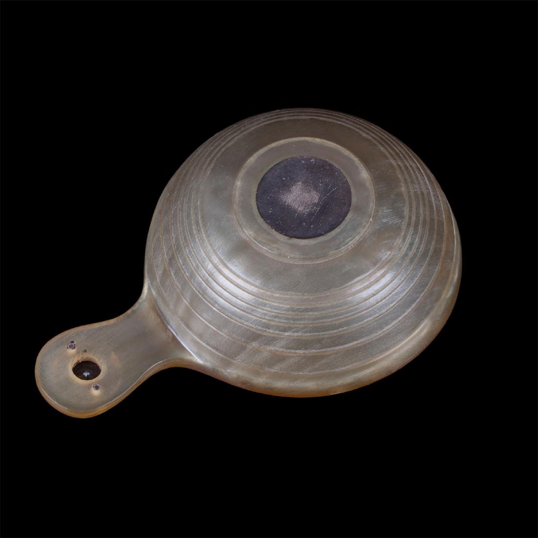 Small Russian silver, enamel and horn kovsh — image 5