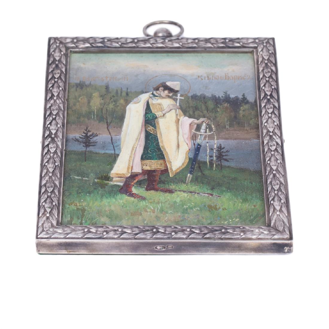 Unusual Russian icon of Saint Boris — image 6