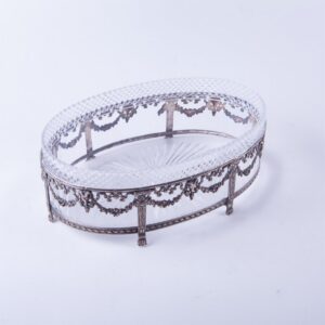 French solid silver with glass fruit bowl. — image 1
