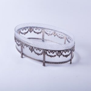 French solid silver with glass fruit bowl. — image 2