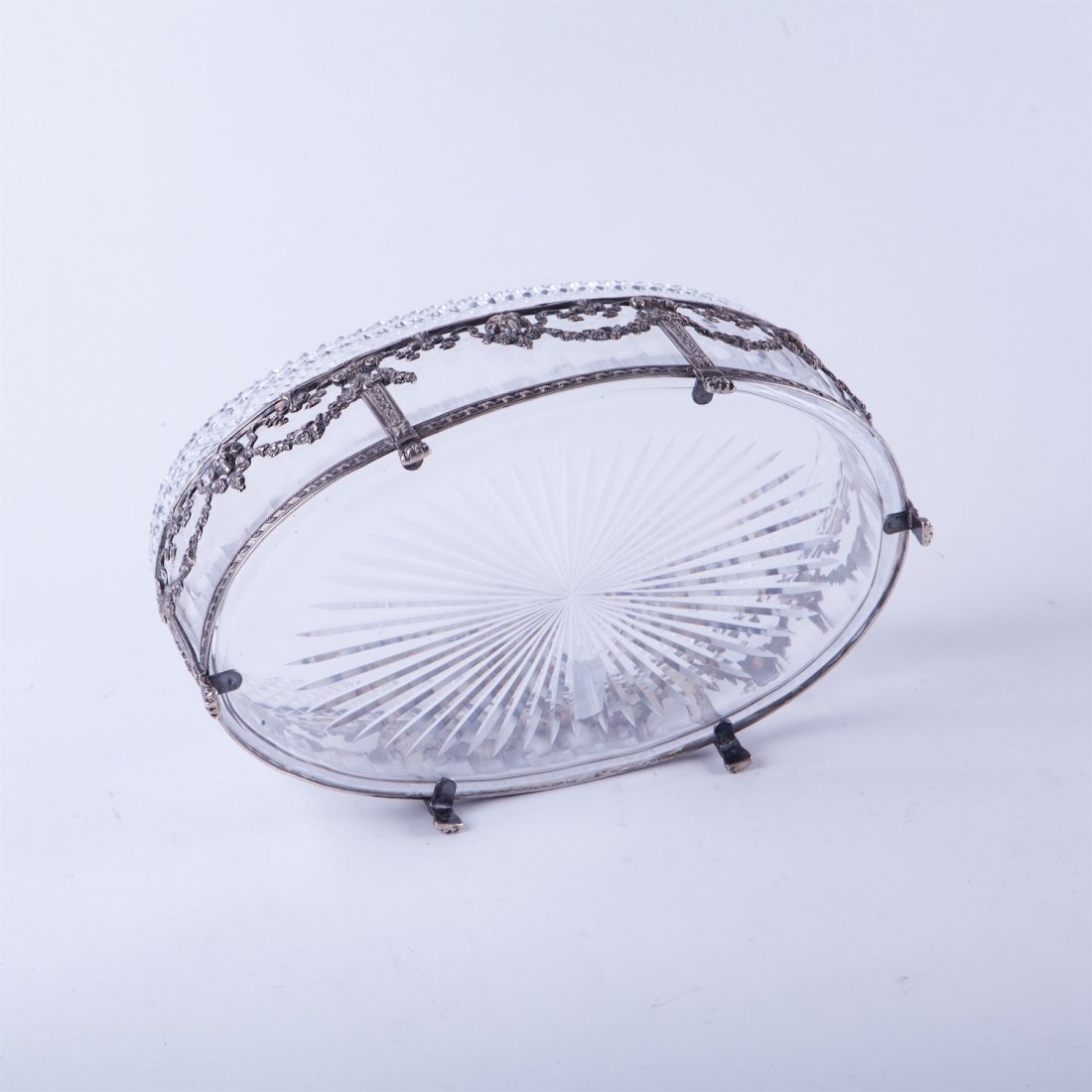 French solid silver with glass fruit bowl. — image 3