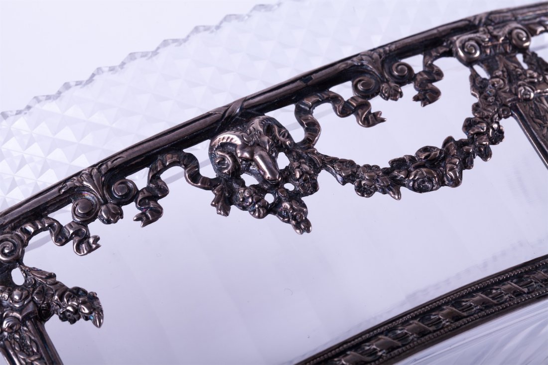 French solid silver with glass fruit bowl. — image 4