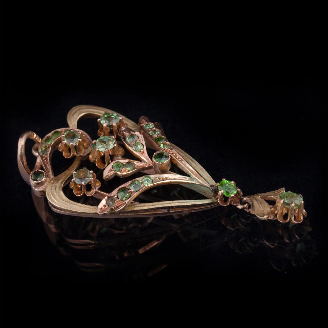 Gold,56 pendant with demantoids — image 2