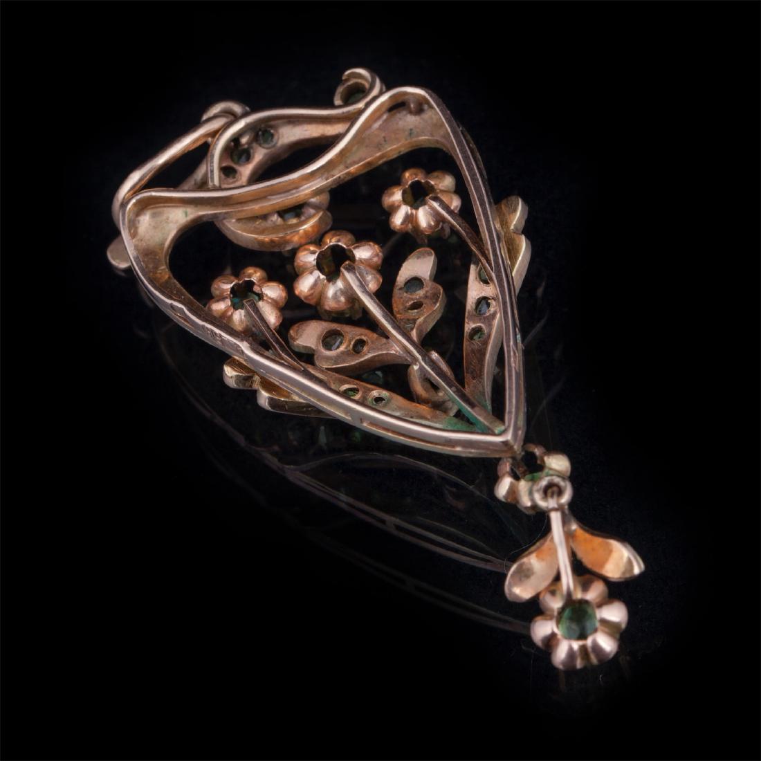 Gold,56 pendant with demantoids — image 3
