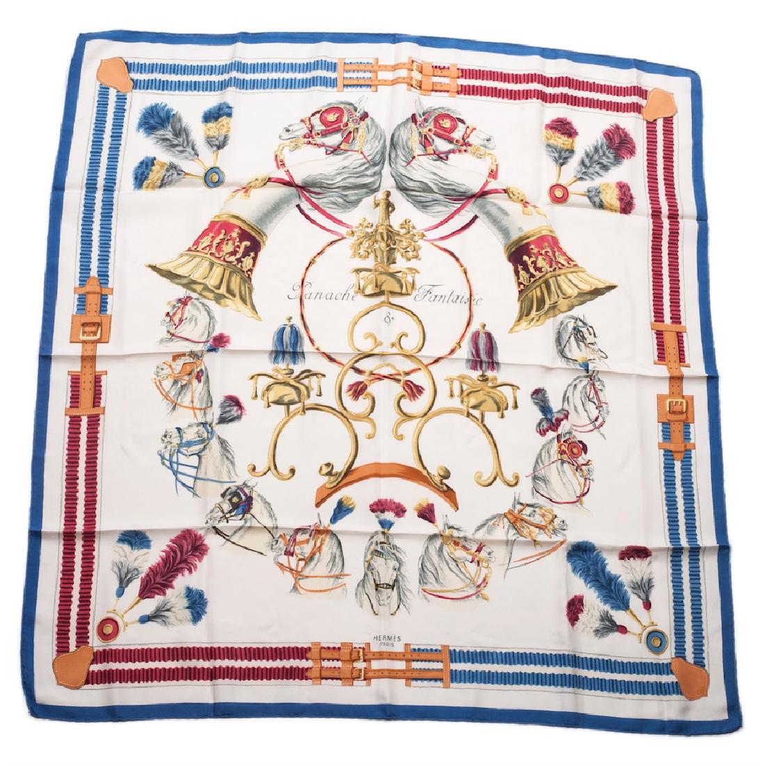 Hermes "Panache & Fantaisie" silk scarf, Hugo Grygkar. — image 1