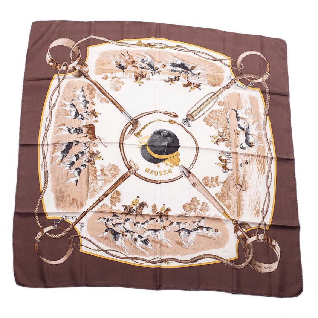 Rare Hermes "Meutes" silk scarf,Author Philippe — image 1
