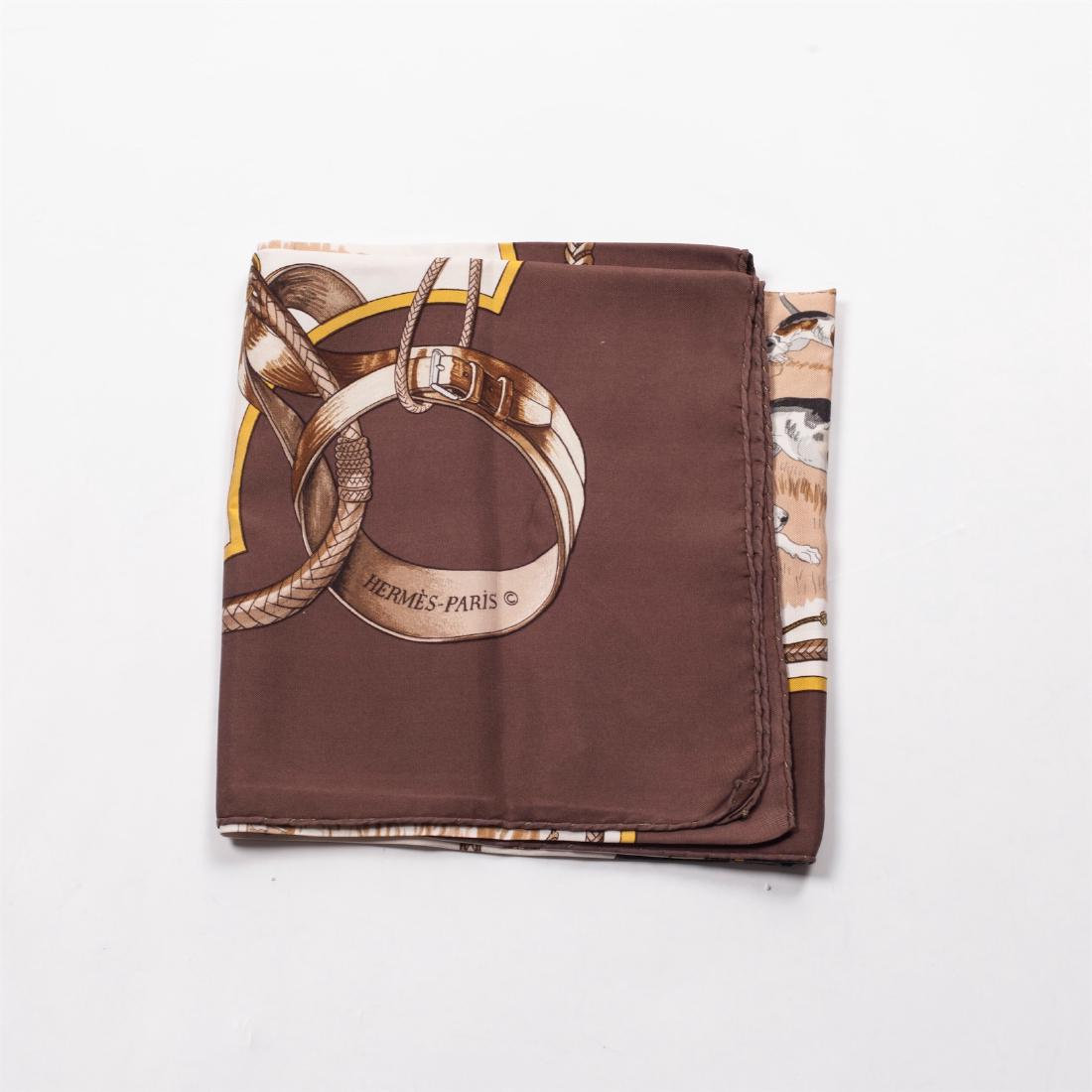 Rare Hermes "Meutes" silk scarf,Author Philippe — image 2
