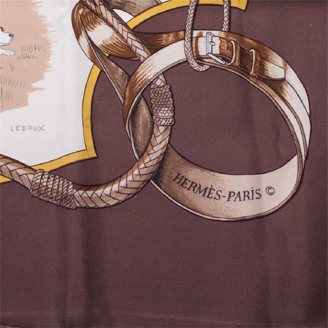 Rare Hermes "Meutes" silk scarf,Author Philippe — image 3