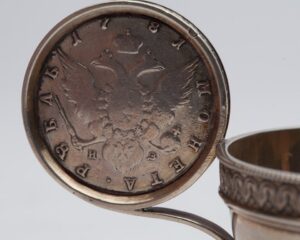 Russian cup with a coin-grip. Workshop of A. Bragin. — image 3