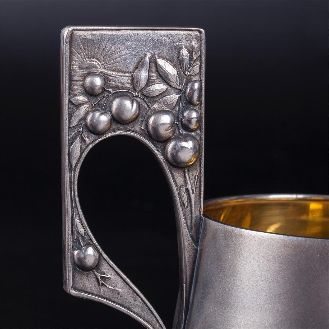 Russian silver and cabochon Art Nouveau kovsh — image 4
