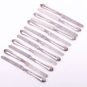 Set of 12 dessert knifes. French. — image 5