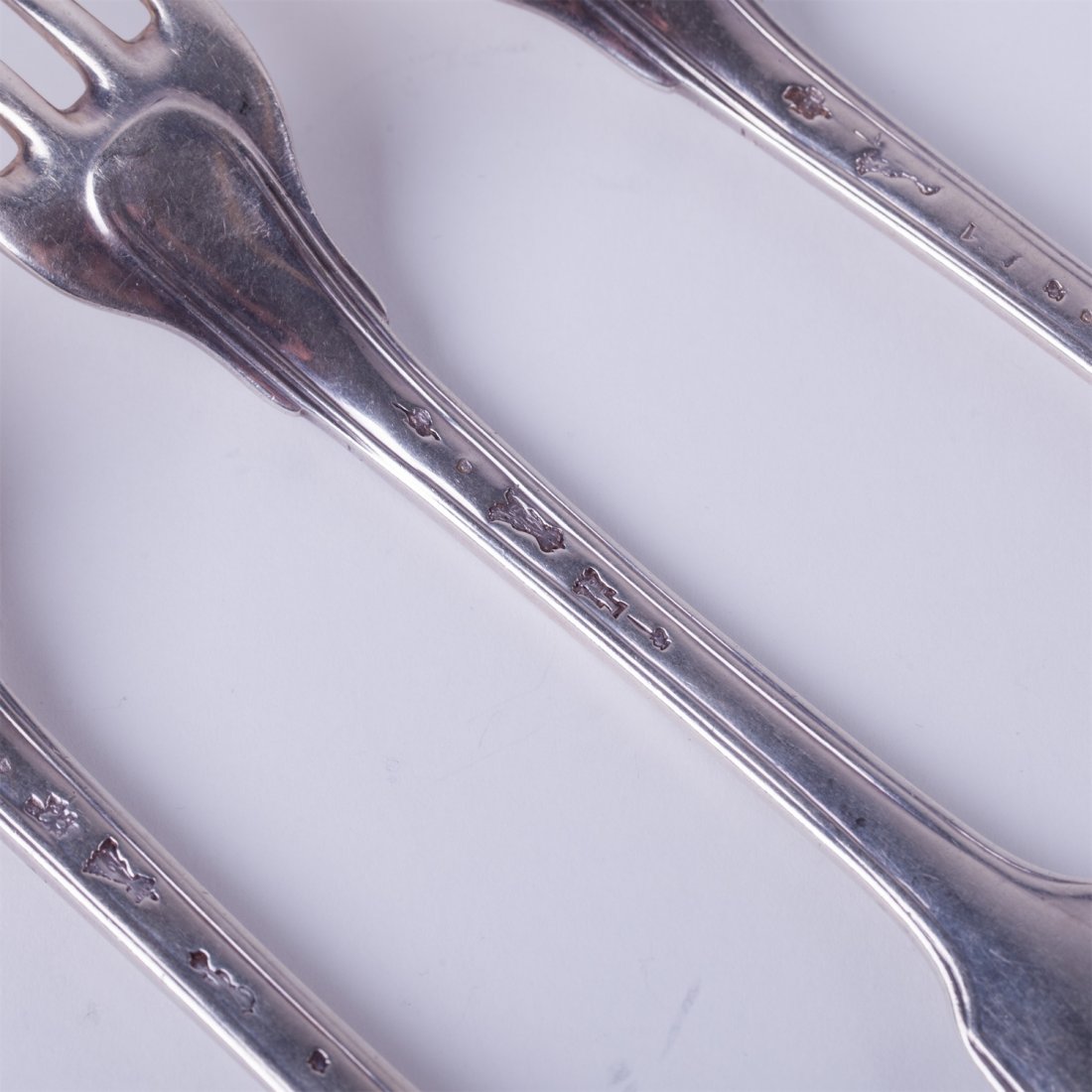 Set of French solid silver spoons and forks. — image 4