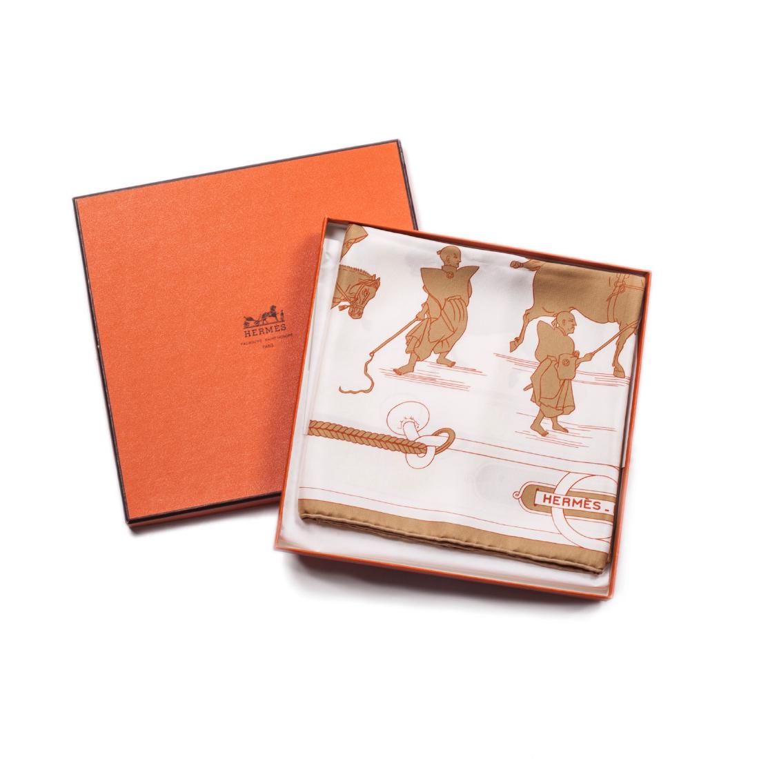 New rare Hermes "Équitation japonaise" silk scarf. 2004 — image 1