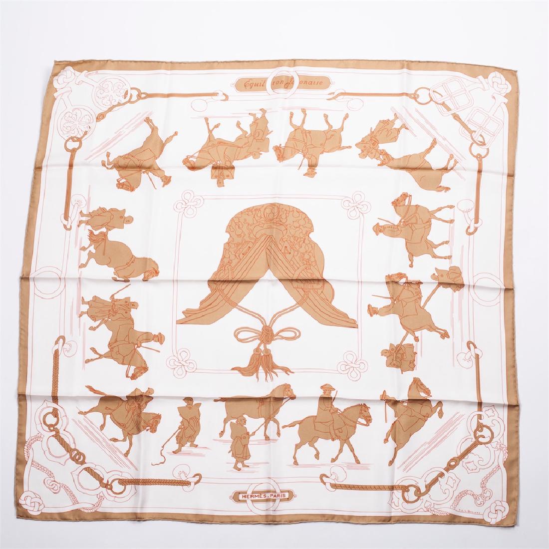 New rare Hermes "Équitation japonaise" silk scarf. 2004 — image 2