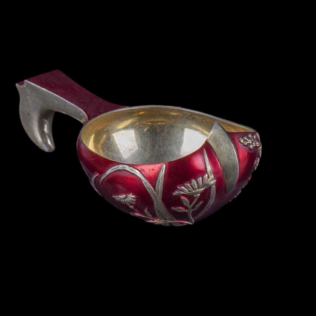 Rare Russian Art Nouveau kovsh, P. Ovchinnikov — image 2