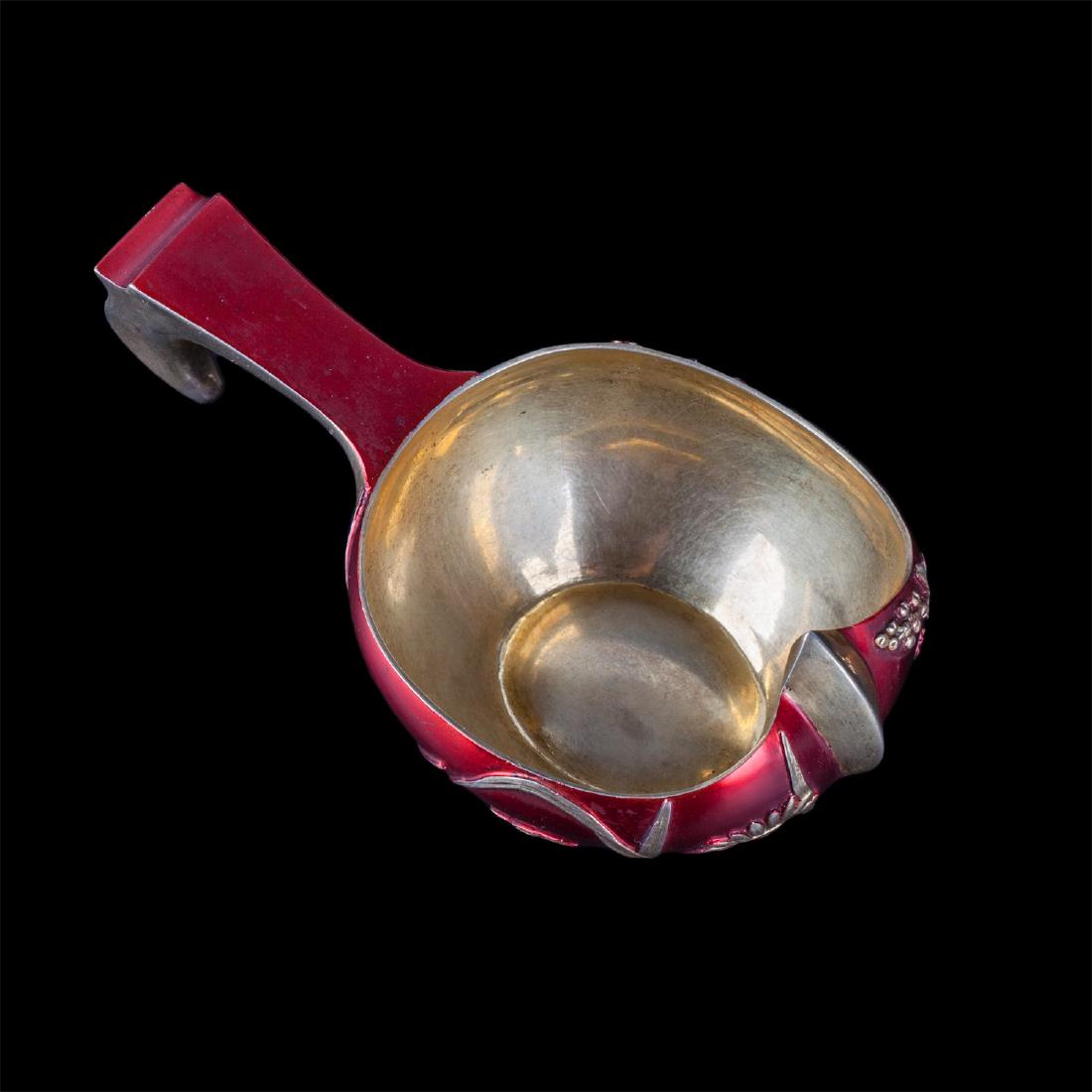 Rare Russian Art Nouveau kovsh, P. Ovchinnikov — image 3
