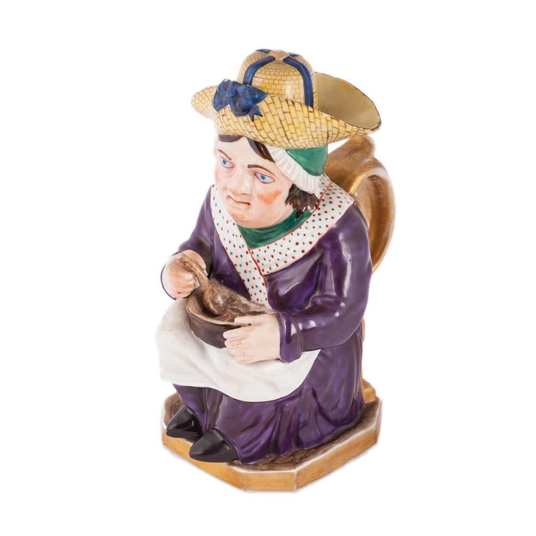 Russian porcelain Toby mug "Overeater". Kornilovs' — image 1