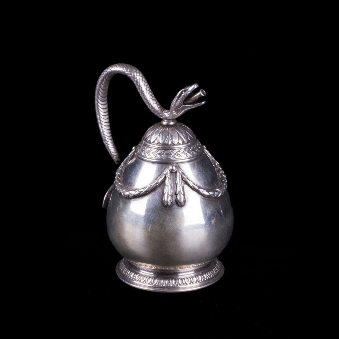 Exceptional Faberge cast silver cigar lamp — image 1