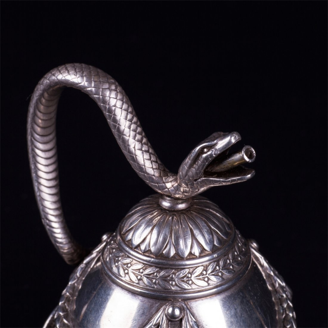 Exceptional Faberge cast silver cigar lamp — image 2