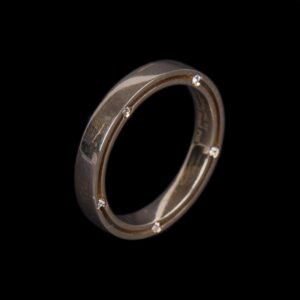 Gold mens wedding ring designed by Damiani and Brad — image 1